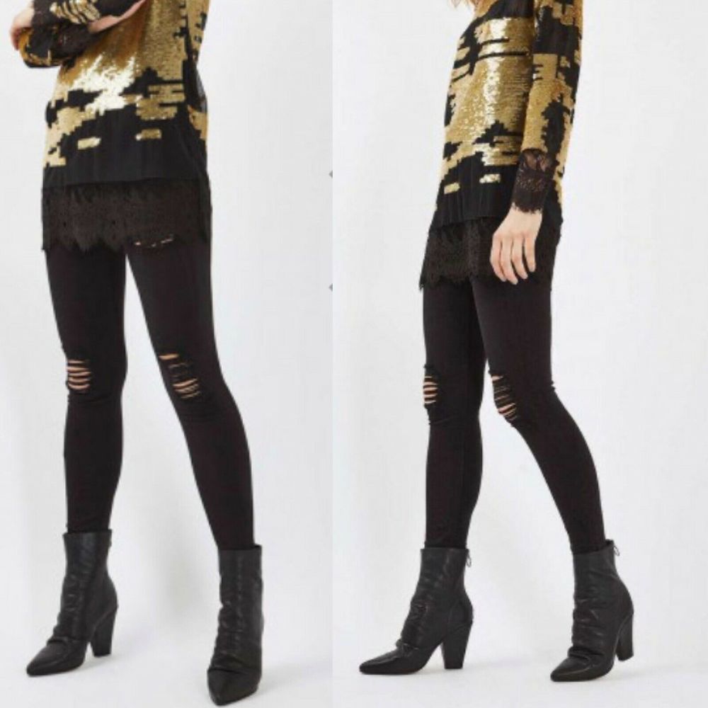 Topshop Jamie Moto High Waist Ripped Skinny Jeans